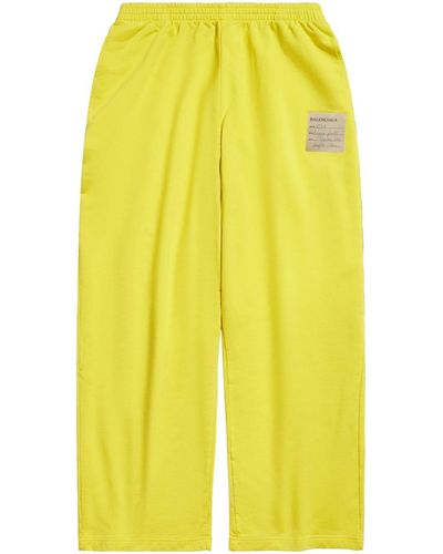 Balenciaga Loose Fit Cotton Trousers - Yellow