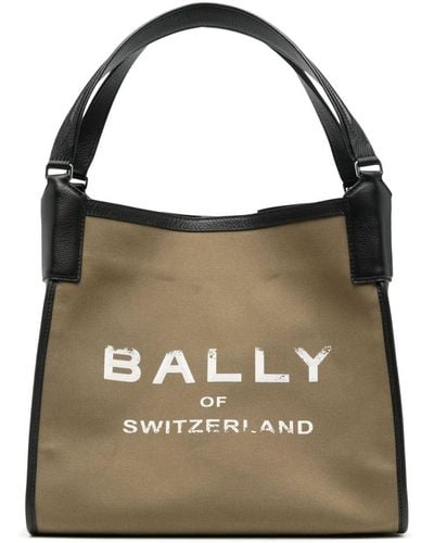 Bally Logo-print Canvas Shoulder Bag - Black