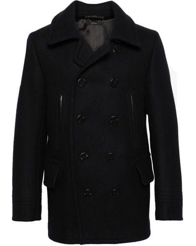 Tom Ford Notched-lapel Double-breasted Coat - Black
