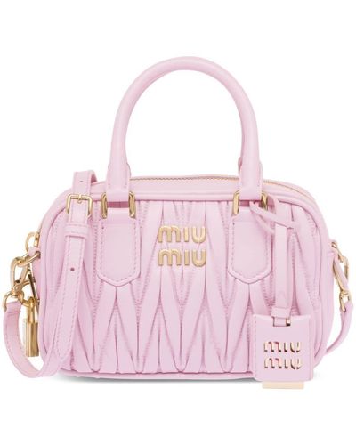 Miu Miu Matelassé Detailing Shoulder Bag - Pink