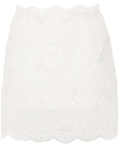 Ermanno Scervino Corded-lace mini skirt - Blanc