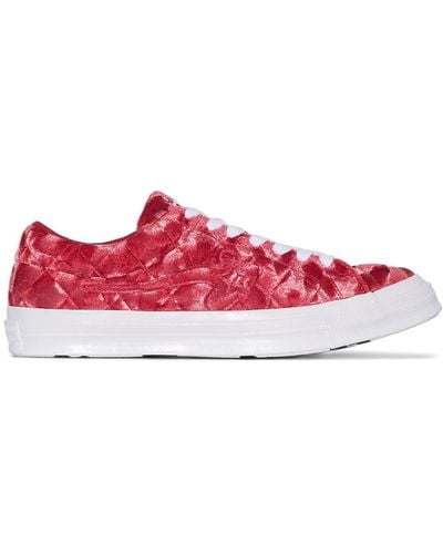 Converse One Star Ox "quilted Velvet" Trainers - Red