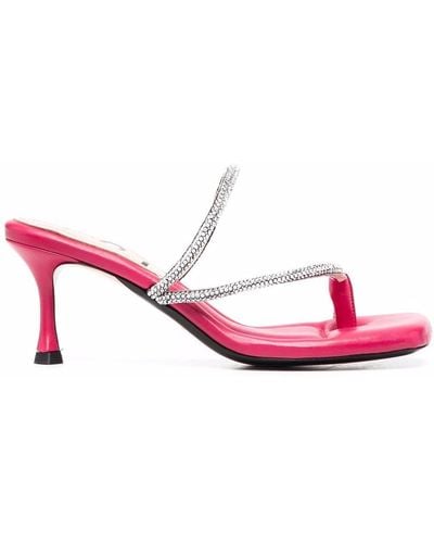 N°21 Crystal-embellished Strap Mules - Pink