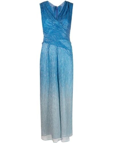 Talbot Runhof Gradient-effect Sleeveless Dress - Blue