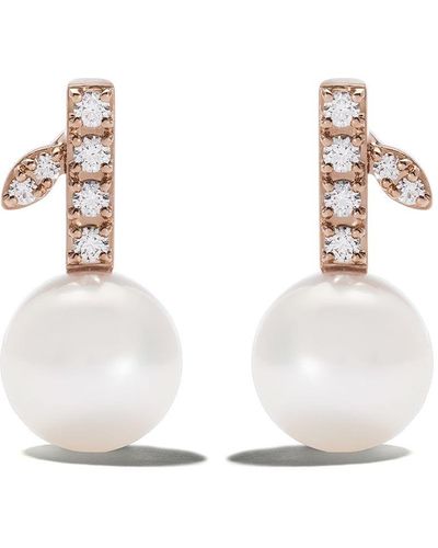 Tasaki 18kt Rose And Yellow Gold Collection Line Kugel Diamond And Pearl Earrings - Metallic
