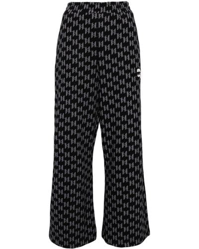 Karl Lagerfeld Pantalones de chándal con logo en jacquard - Negro