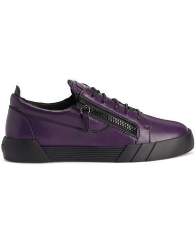 Giuseppe Zanotti Frankie Low-top Leather Trainers - Purple