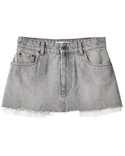 Miu Miu Mini Denim Skirt - Gray
