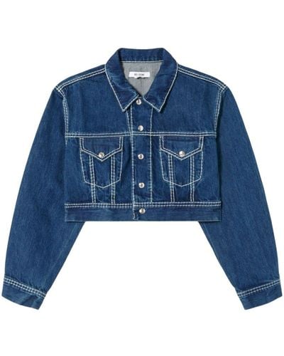 RE/DONE Giacca denim crop - Blu