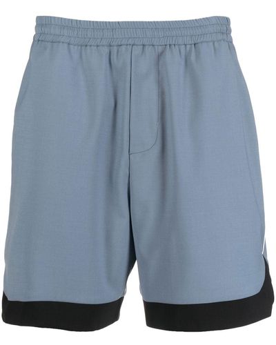 Low Brand Shorts in Colour-Block-Optik - Blau