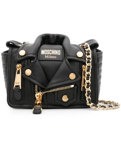 Moschino Mini Leather Tote Bag - Black