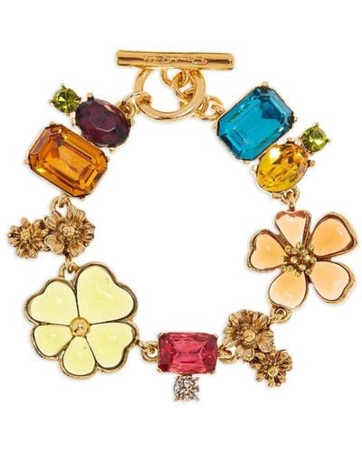 Oscar de la Renta Cloudy Floral-motif Bracelet - Metallic