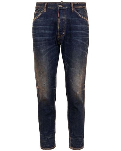 DSquared² Slim-Fit-Jeans mit Text-Print - Blau