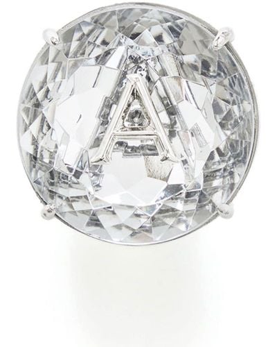 Area Crystal-embellished Cocktail Ring - Gray