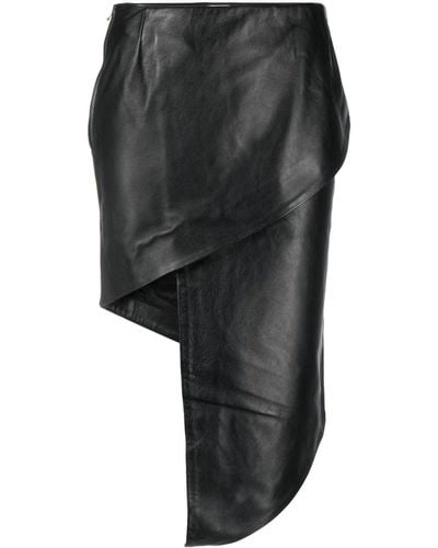 Vetements Asymmetric Leather Miniskirt - Gray