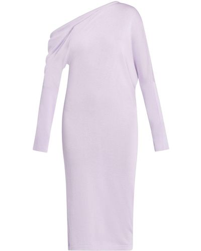 Tom Ford One-shoulder Knitted Midi Dress - Purple