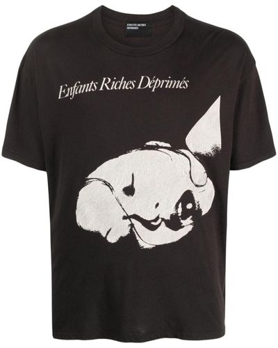 Enfants Riches Deprimes T-shirt en coton à logo imprimé - Noir