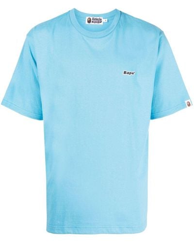 A Bathing Ape T-Shirt mit Logo-Patch - Blau