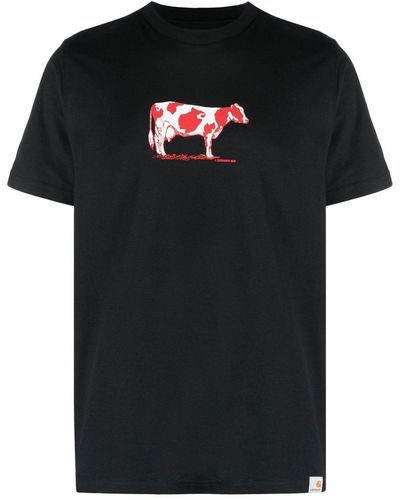 Carhartt Cow-print Organic Cotton T-shirt - Black