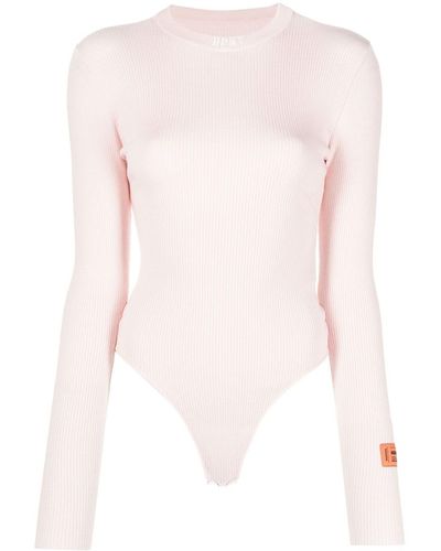 Heron Preston Ribbed Long-sleeve Bodysuit - Pink