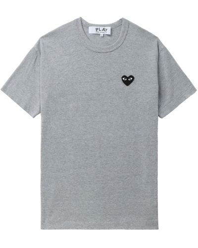 COMME DES GARÇONS PLAY Logo-appliqué Cotton T-shirt - Grey