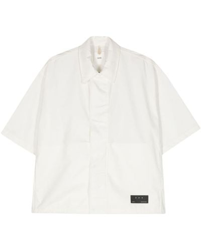 OAMC Chemise en coton à patch logo - Blanc