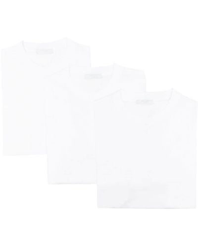 Prada T-Shirt mit Triangel-Logo - Weiß