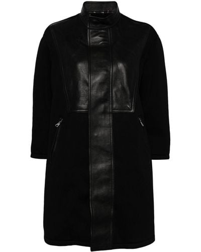 Neil Barrett Faux leather-trimmed coat - Schwarz