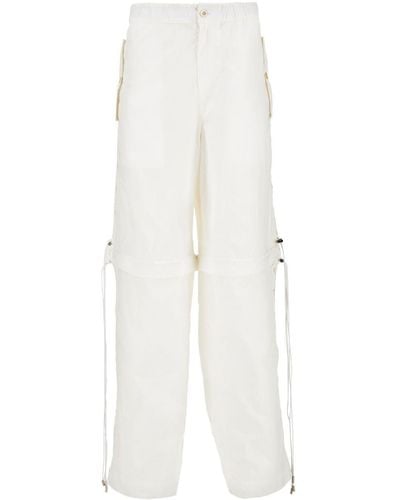 Ferragamo Pantalon cargo à taille élastiquée - Blanc