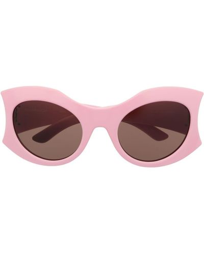 Balenciaga Side Logo-plaque Detail Sunglasses - Pink