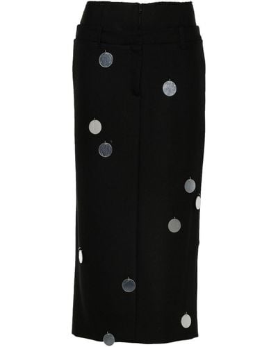 David Koma Round-appliqué Midi Skirt - Black