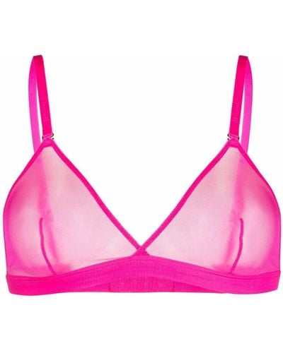 Maison Close Sheer Triangle Bralette - Pink