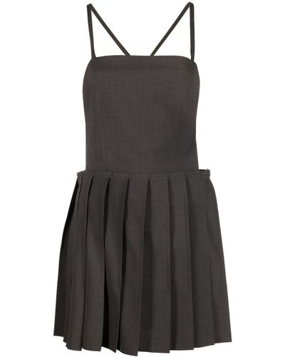 Low Classic Pleated Mini Dress - Black