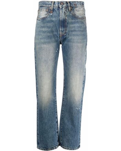 R13 Hoch geschnittene Cropped-Jeans - Blau