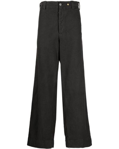 Objects IV Life Logo-plaque Wide-leg Trousers - Black