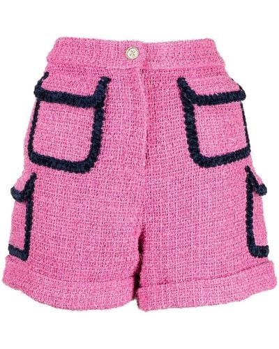 Edward Achour Paris Tweed-Shorts mit Taschen - Pink