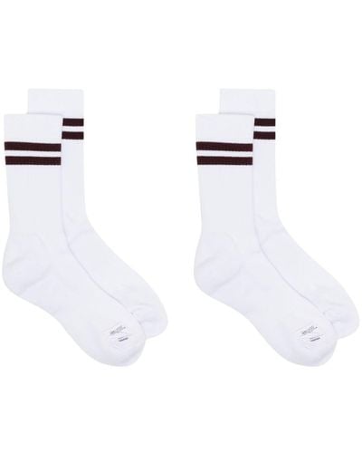 Visvim Socken mit Streifen - Weiß