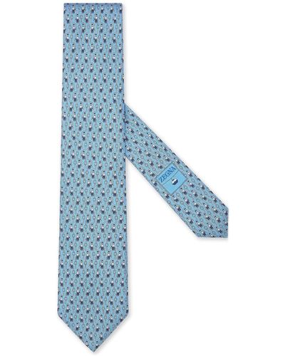 Zegna Krawatte aus Maulbeerseide - Blau