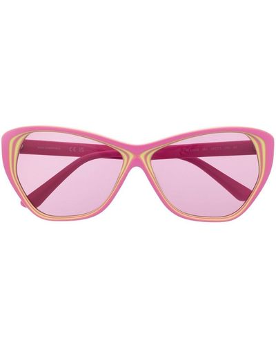 Karl Lagerfeld Stripe-print Logo Sunglasses - Pink