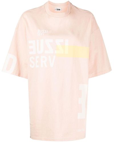 Izzue T-shirt à logo imprimé - Rose