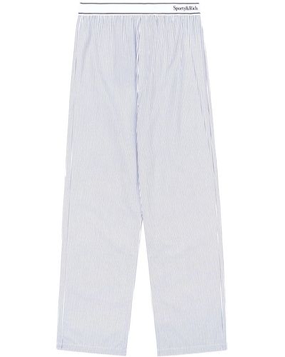 Sporty & Rich Pantalones Serif Logo - Blanco