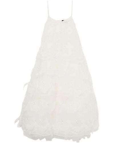 Simone Rocha Ruffle-appliqué Flared Midi Dress - White