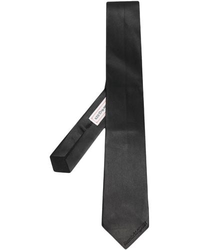 Alexander McQueen Cravate en cuir à logo embossé - Noir