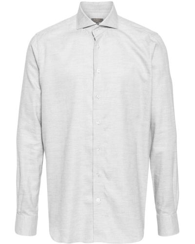 N.Peal Cashmere Plain Long-sleeve Shirt - White