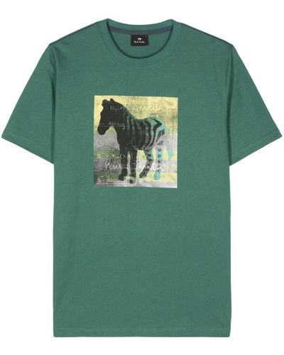 PS by Paul Smith Graphic-print Cotton T-shirt - Green