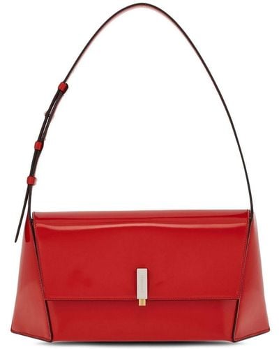 Ferragamo Prisma Leather Shoulder Bag - Red