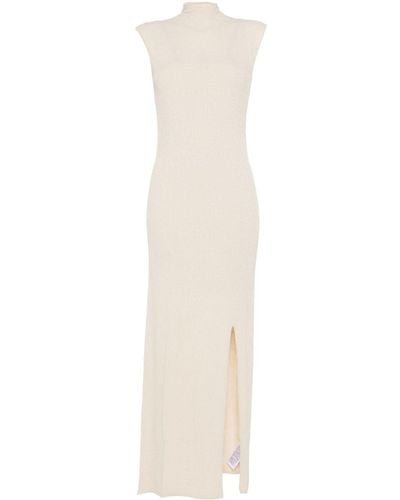 Calvin Klein Crinkled Ankle Knit Shift Dress - White