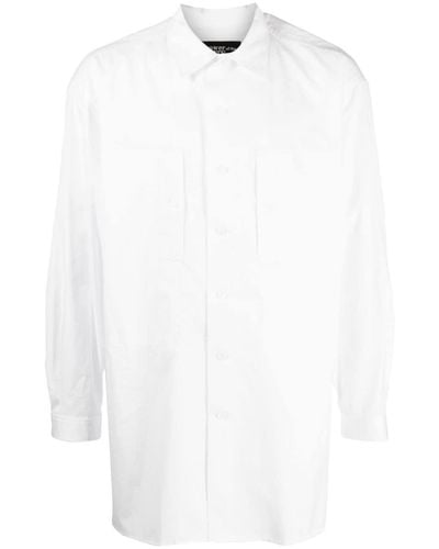 Yohji Yamamoto Camicia O-Chain con colletto ampio - Bianco