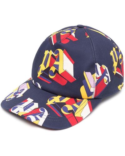 Palm Angels Baseballkappe mit Logo-Print - Blau