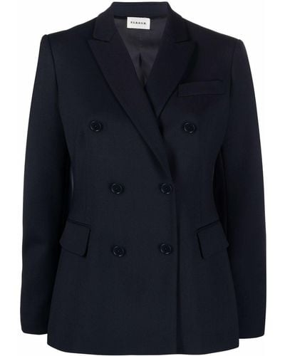 P.A.R.O.S.H. Double-breasted Wool Blazer - Blue